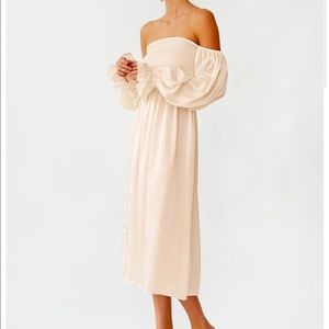 NWT Sleeper Atlanta Dress Silk Ivory L